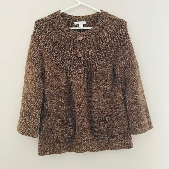 DRESSBARN, Brown Chunky Knit Sweater, 3/4 sleeves - Picture 3 of 8